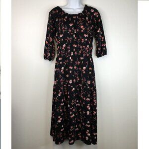 Jules & Leopold Black Floral Dress Size M